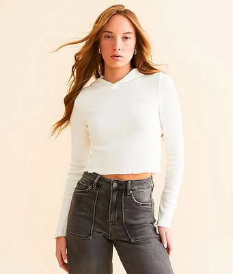 FITZ + EDDI Lettuce Trim Cropped Hoodie