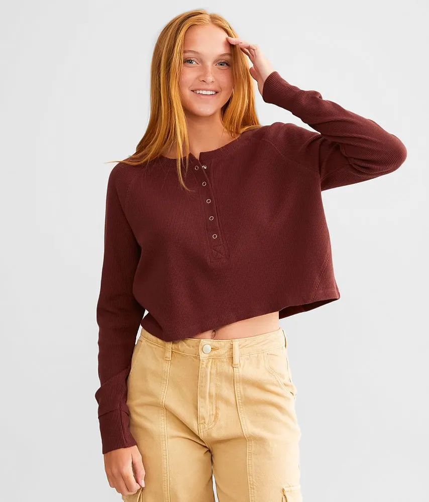 Waffle Knit Henley