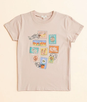 Girls - Modish Rebel Western Stamps T-Shirt