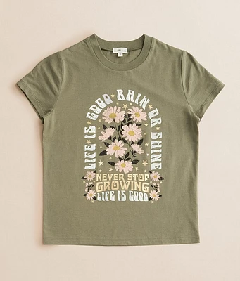 Girls - Modish Rebel Life Is Good Rain Or Shine T-Shirt