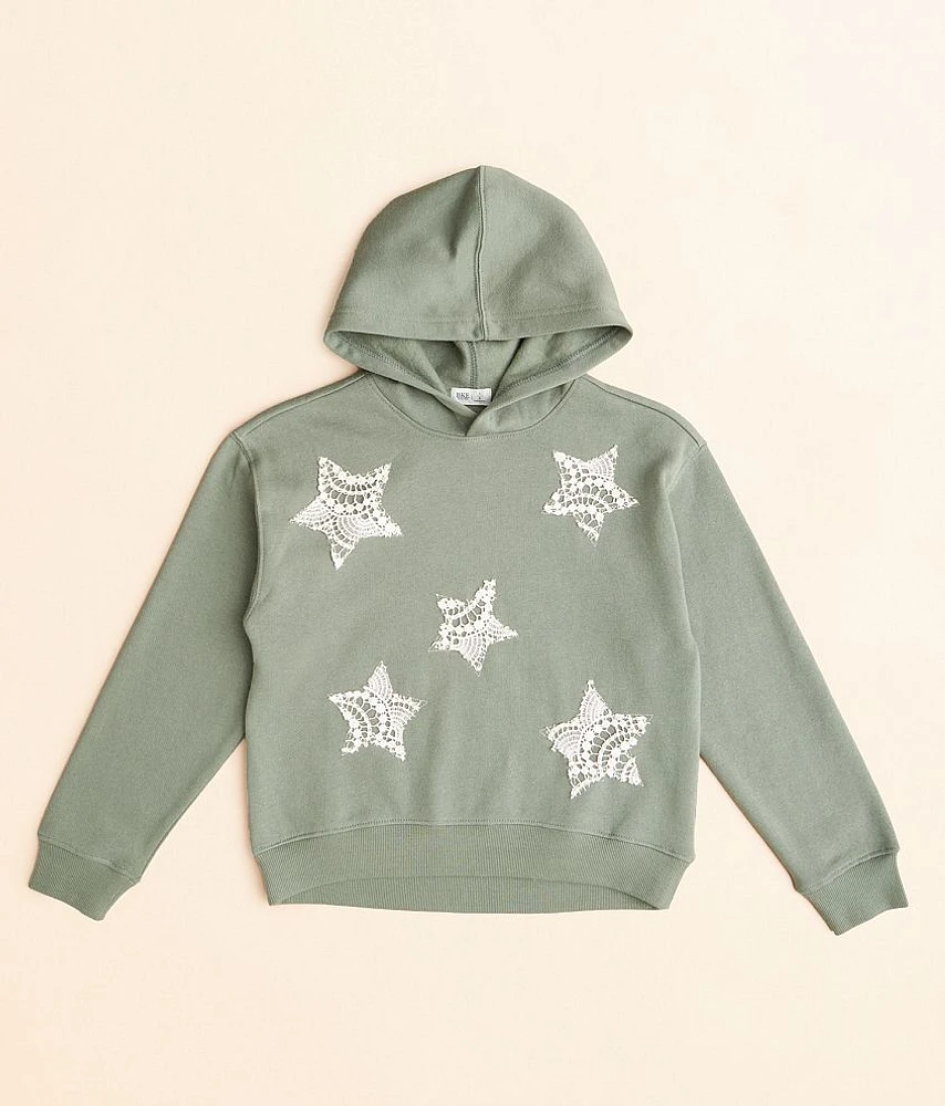 Girls - BKE Star Crochet Applique Hooded Sweatshirt
