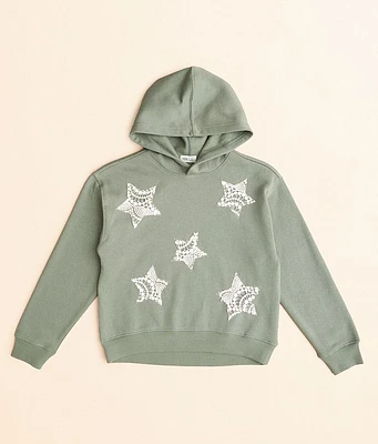 Girls - BKE Star Crochet Applique Hooded Sweatshirt