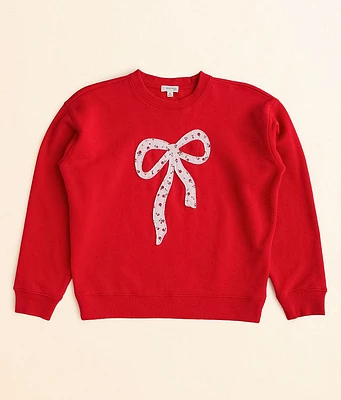 Girls - Modish Rebel Floral Bow Pullover