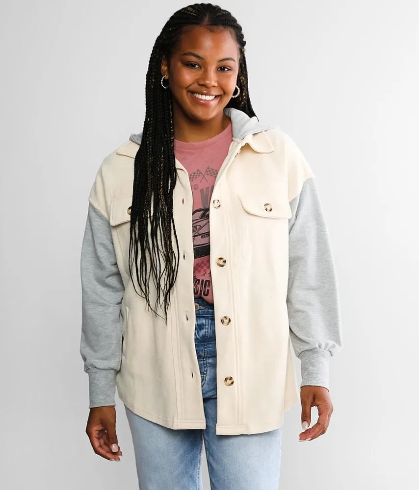 Reverse Pieced Fleece Shacket