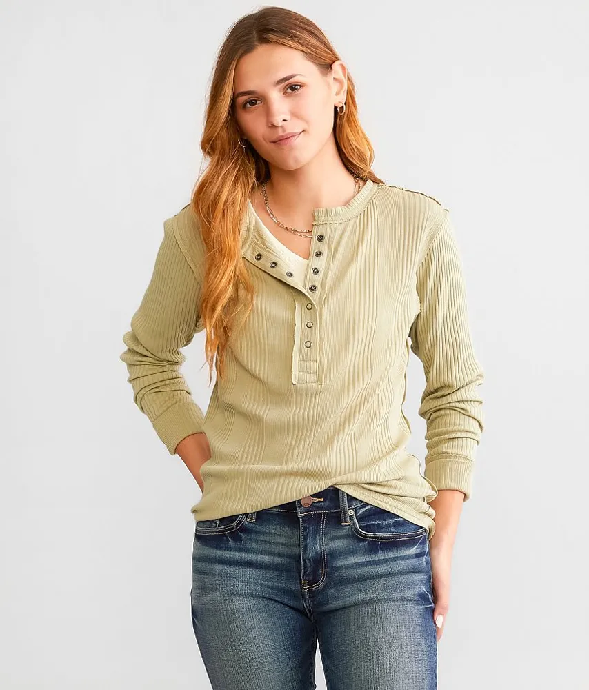 Varigated Rib Henley