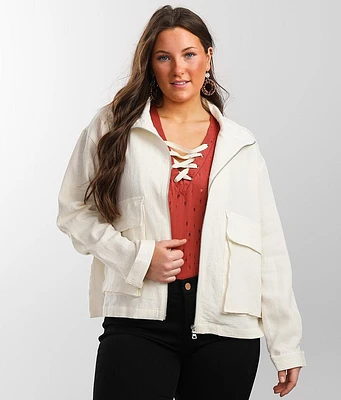 BKE Woven Mock Neck Jacket