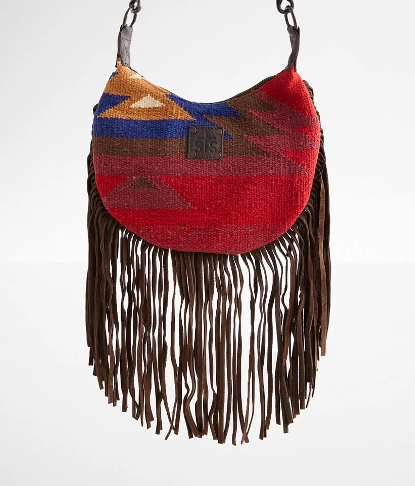 Crimson Sun Nellie Leather Fringe Purse