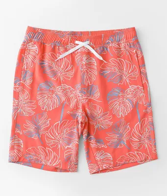 Boys - Departwest Neon Leaf Stretch Swim Trunks