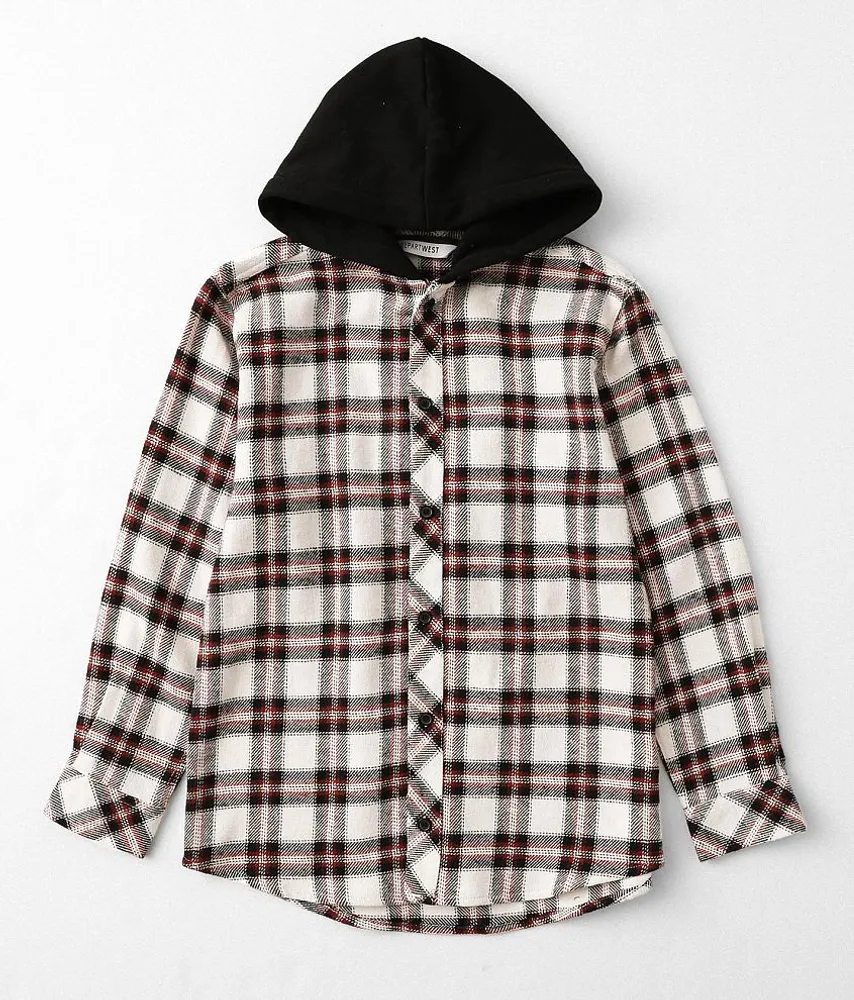 Boys - Hooded Flannel Shirt
