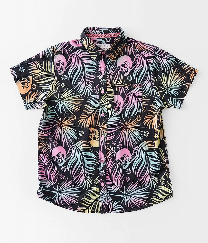 Boys - Tropical Skull Performance Stretch Shirt