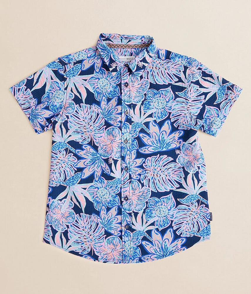 Boys - Tropical Seersucker Performance Shirt