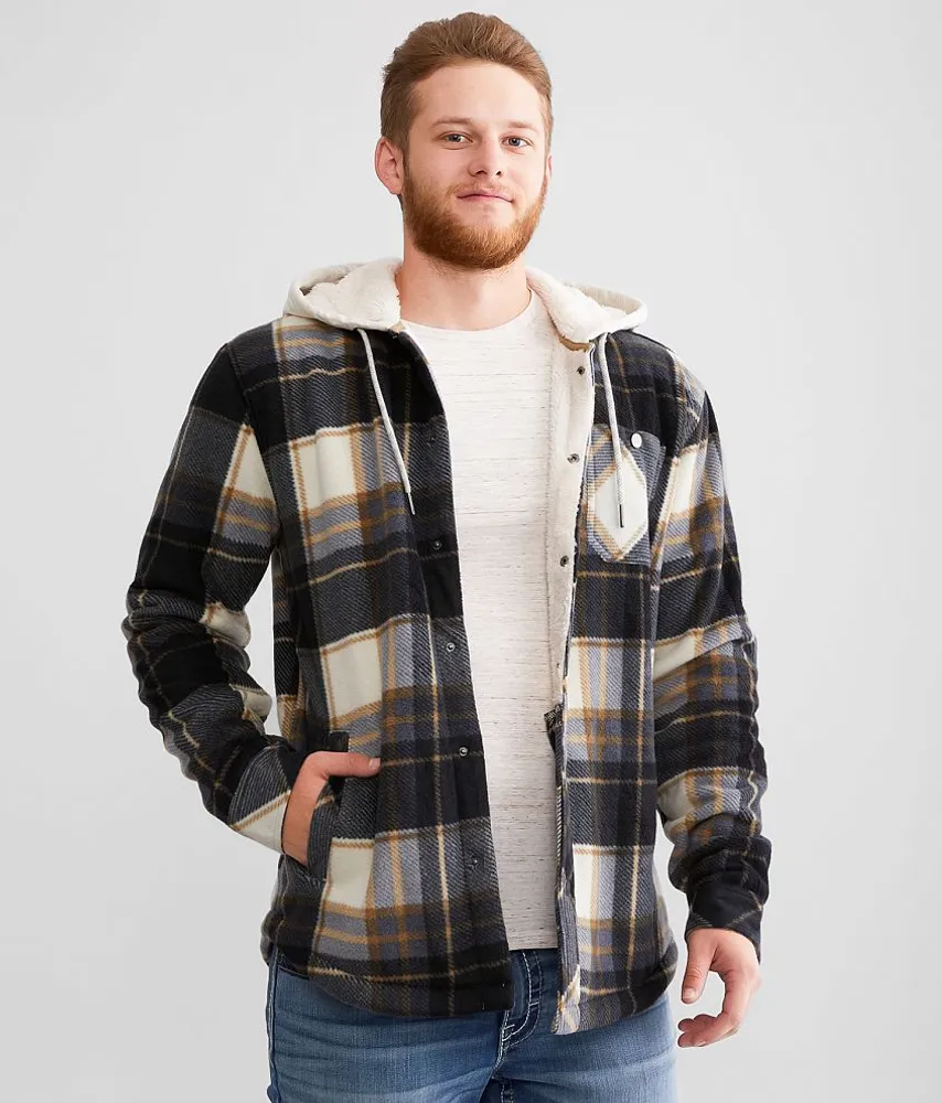 Plaid Fleece Hooded Shacket