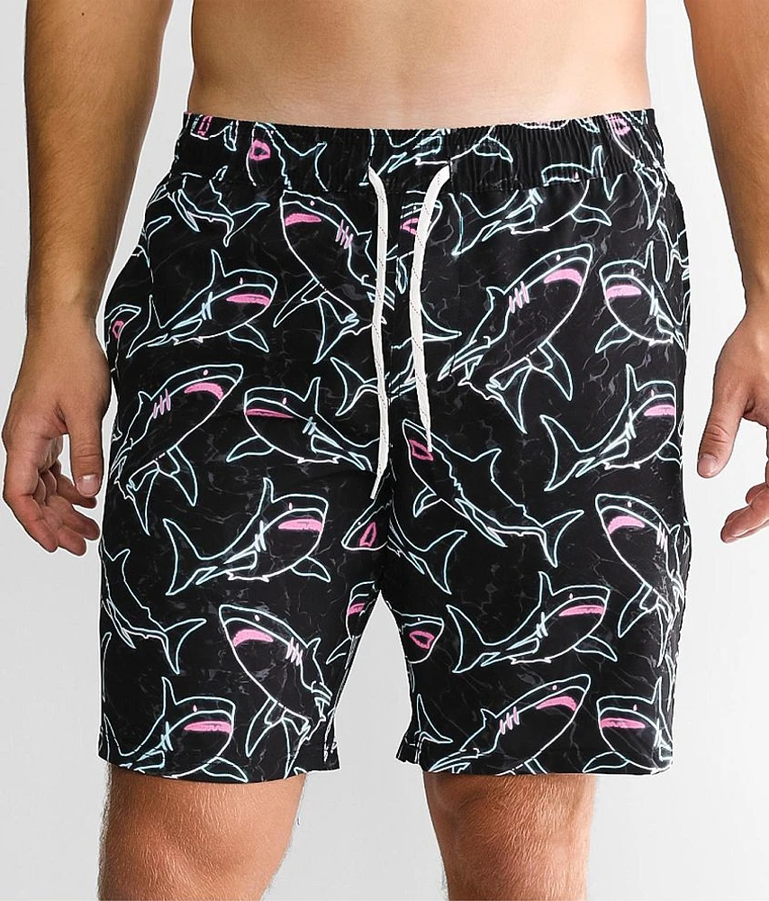 Departwest Neon Shark Stretch Swim Trunks