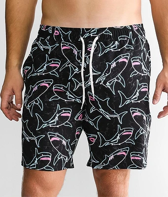 Departwest Neon Shark Stretch Swim Trunks