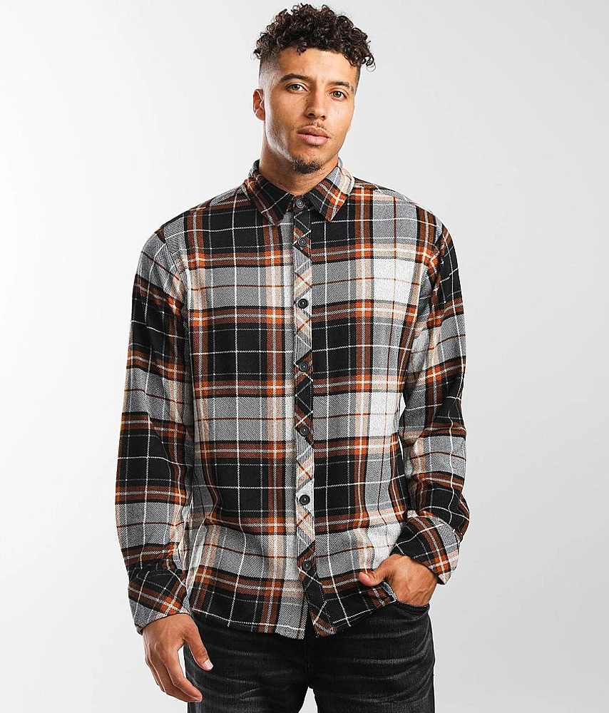 Knit Plaid Stretch Shirt