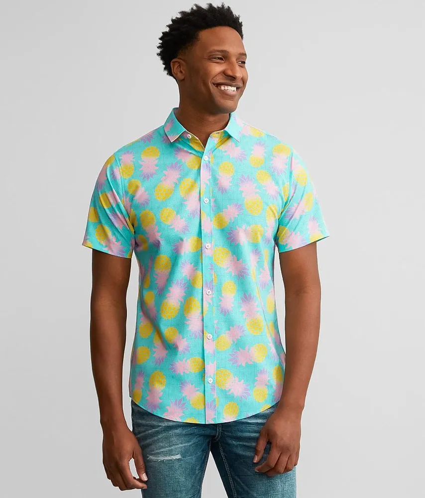 Tropical Print Performance Stretch Shirt