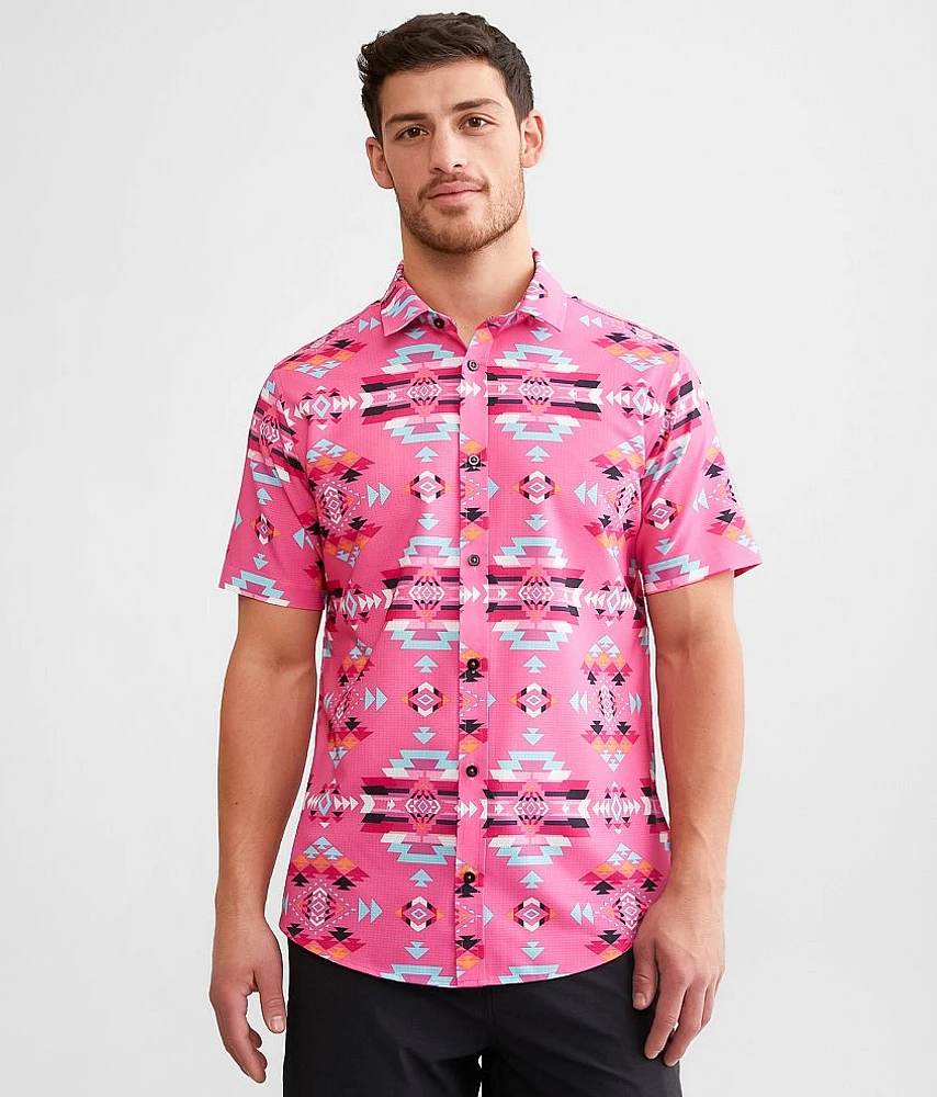 Departwest Retro Print Performance Stretch Shirt