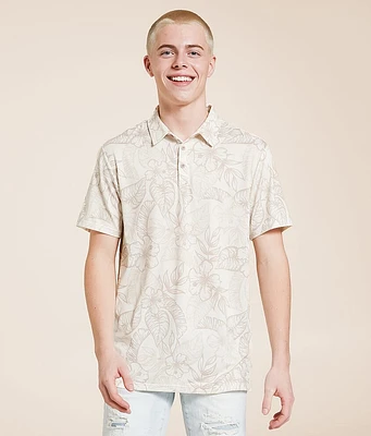 Departwest Tropical Floral Performance Polo