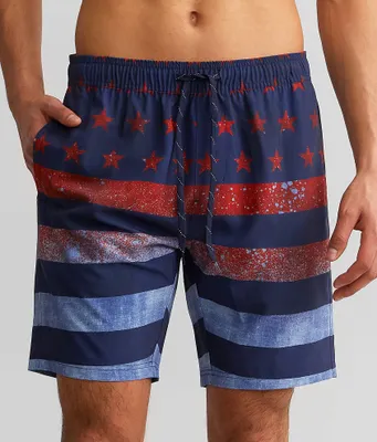 Departwest Stars & Stripes Stretch Swim Trunks