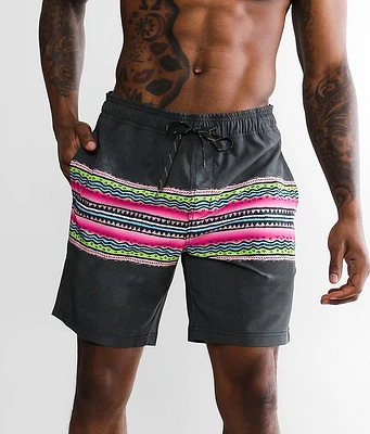 Departwest Striped Stretch Swim Trunks