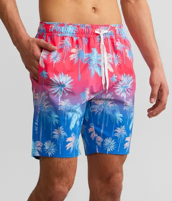 Departwest Tropical Print Stretch Swim Trunks