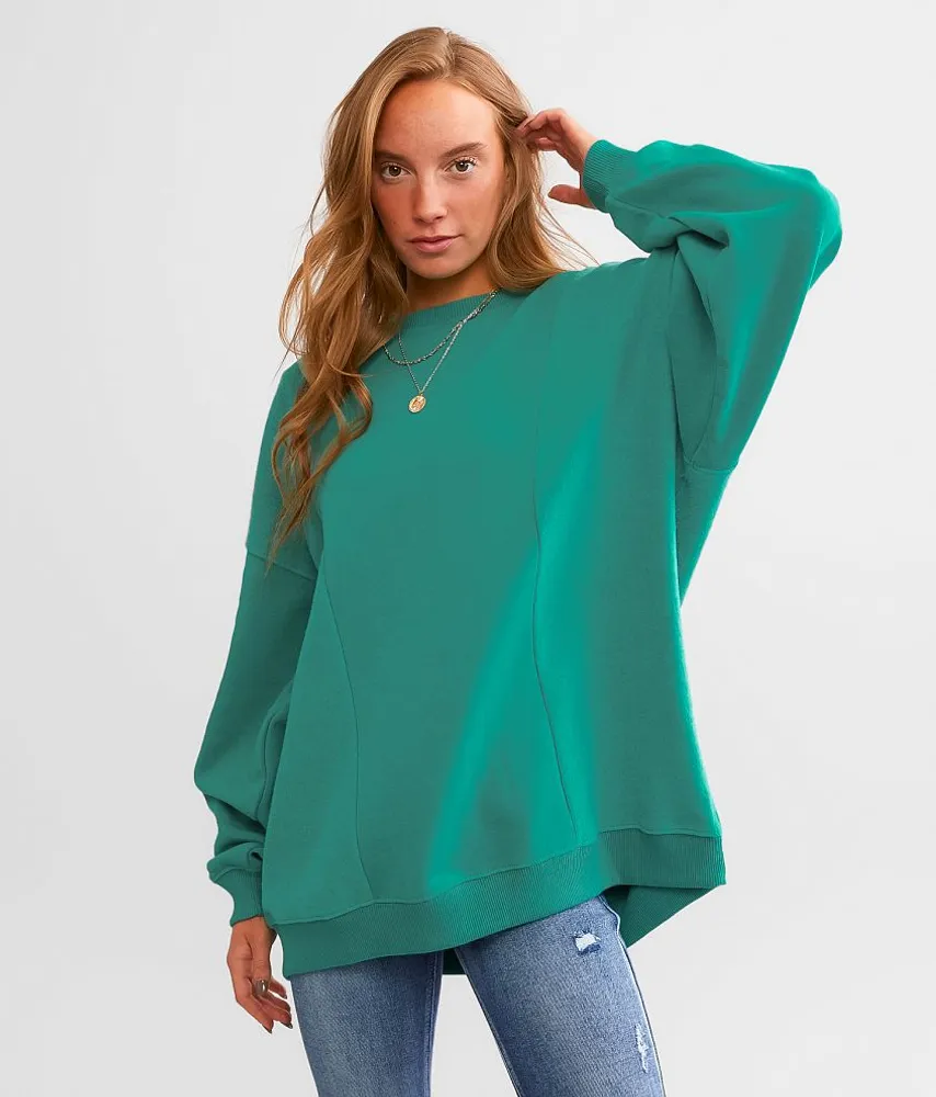 Pieced Reverse Fleece Pullover - One