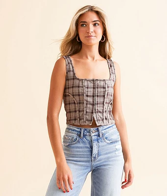 Chembery Plaid Corset Tank Top