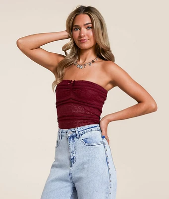 Willow & Root Tiered Lace Tube Top