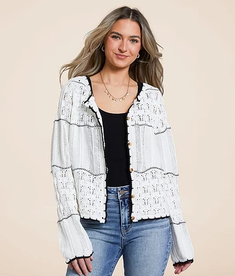Willow & Root Mixed Stitch Cardigan Sweater