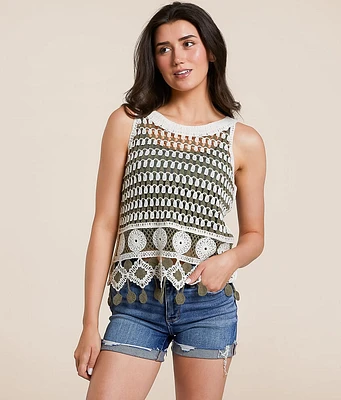 Daytrip Crochet Sweater Knit Tank Top