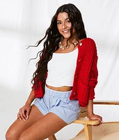 33 Coastal Chunky Cropped Cardigan Sweater