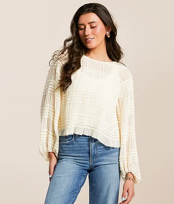 Willow & Root Ruffle Pleated Top