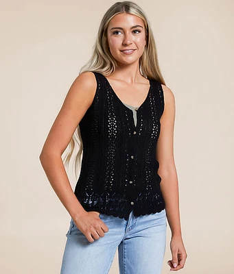 Daytrip Pointelle Sweater Tank Top