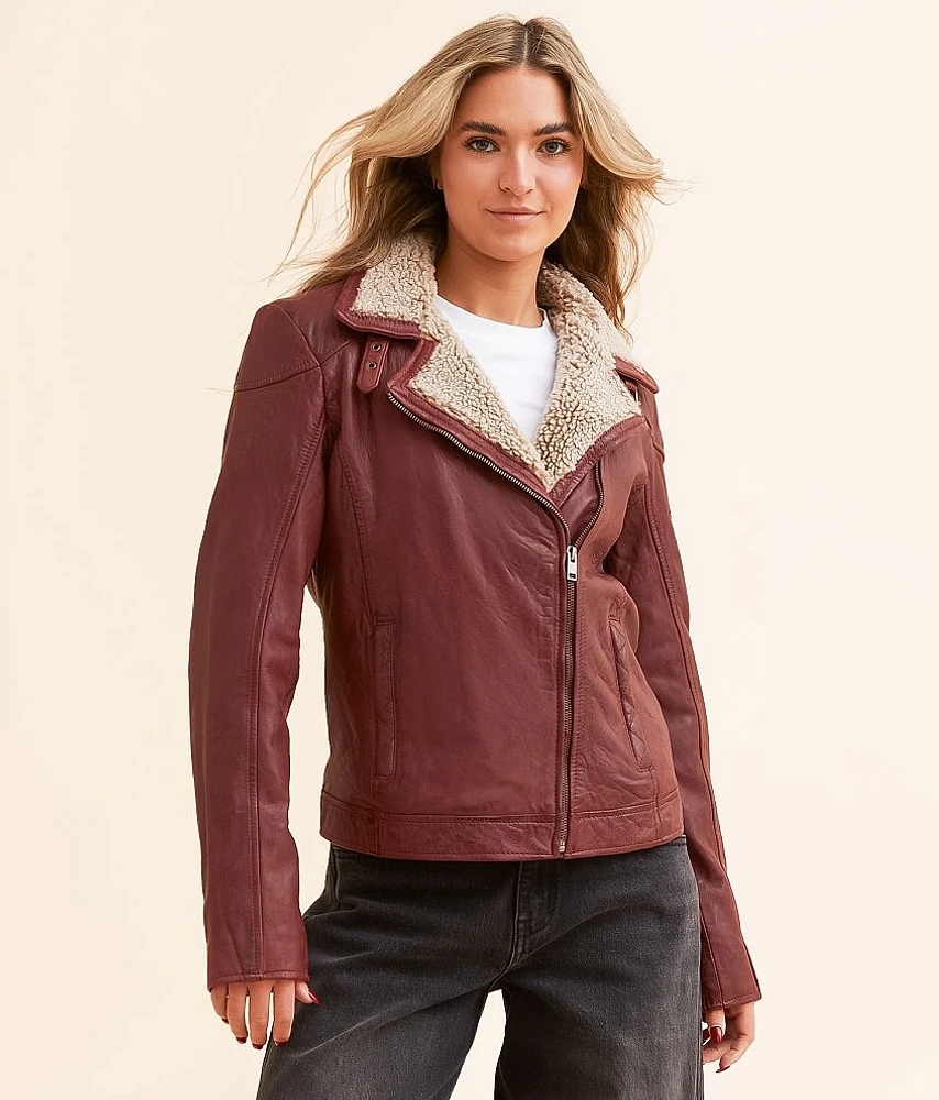Jenja Sherpa Leather Jacket