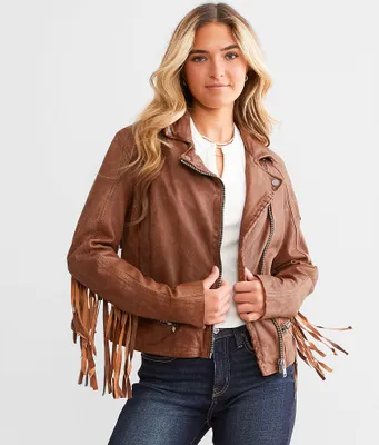 Mauritius Leather Fringe Jacket