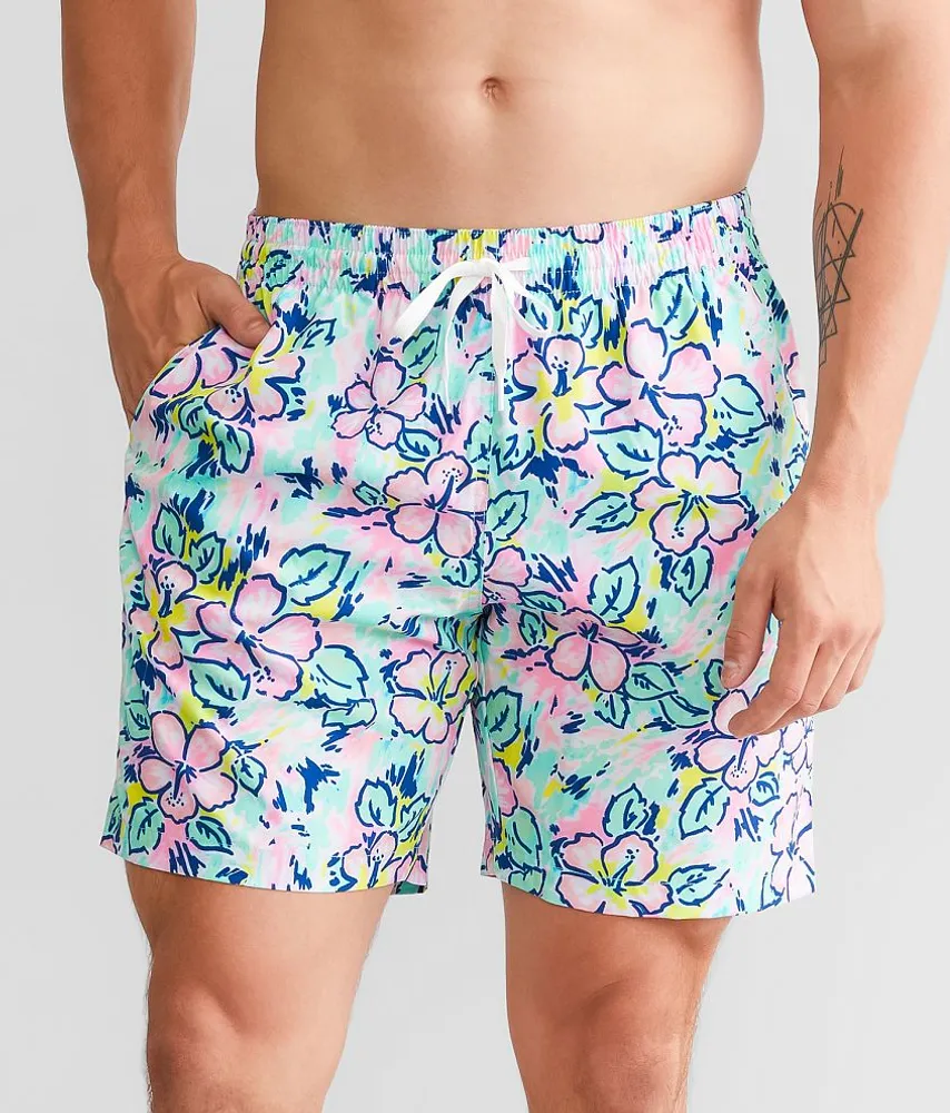 The Vacation Blooms Stretch Swim Trunks
