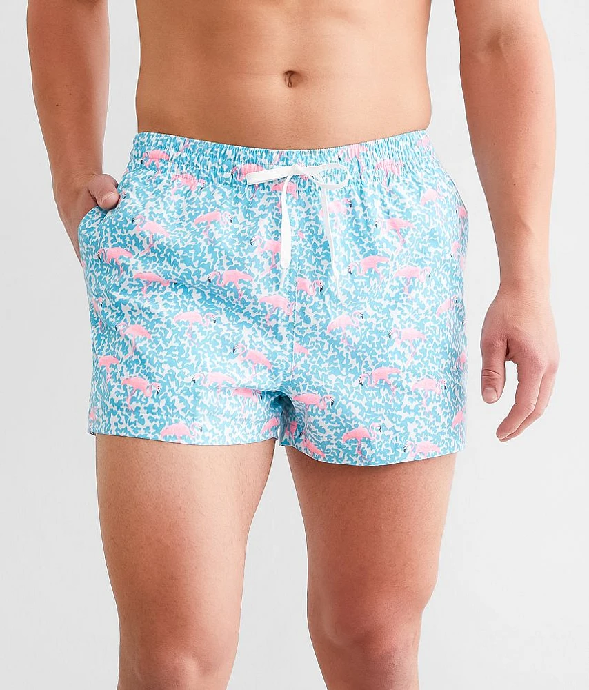 The Domingos Are For Flamingos Stretch Swim Trunks