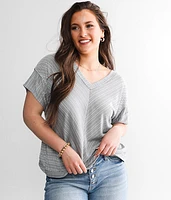 BKE Ribbed Dolman Top