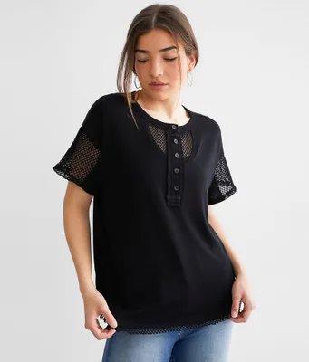 BKE Mesh Inset Henley