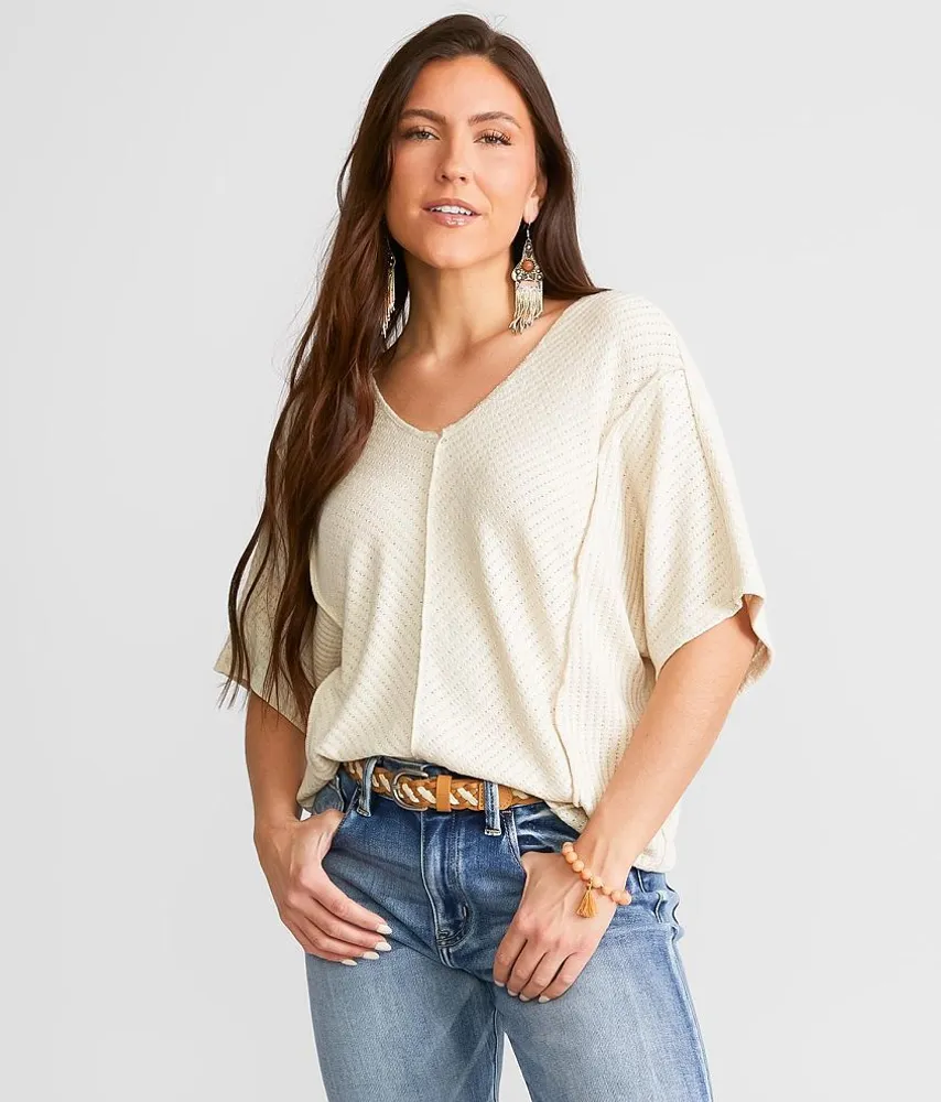 Exposed Seam Dolman Top