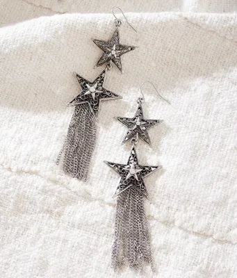 Sterling & Stitch Double Star Drop Earring