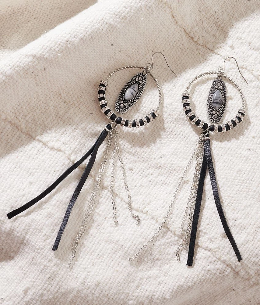 Western Stone Fringe Drop Earring