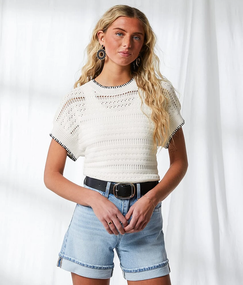 BKE Resort Contrast Stitch Sweater