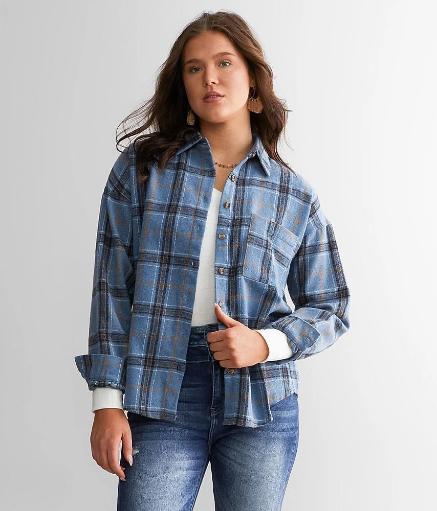 Brushed Knit Flannel Shirt