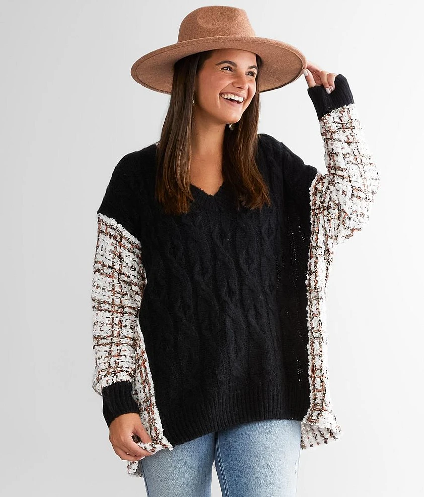 Metallic Cable Knit Sweater