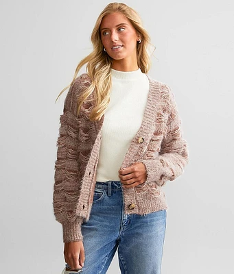 Gilded Intent Checkered Cardigan Sweater