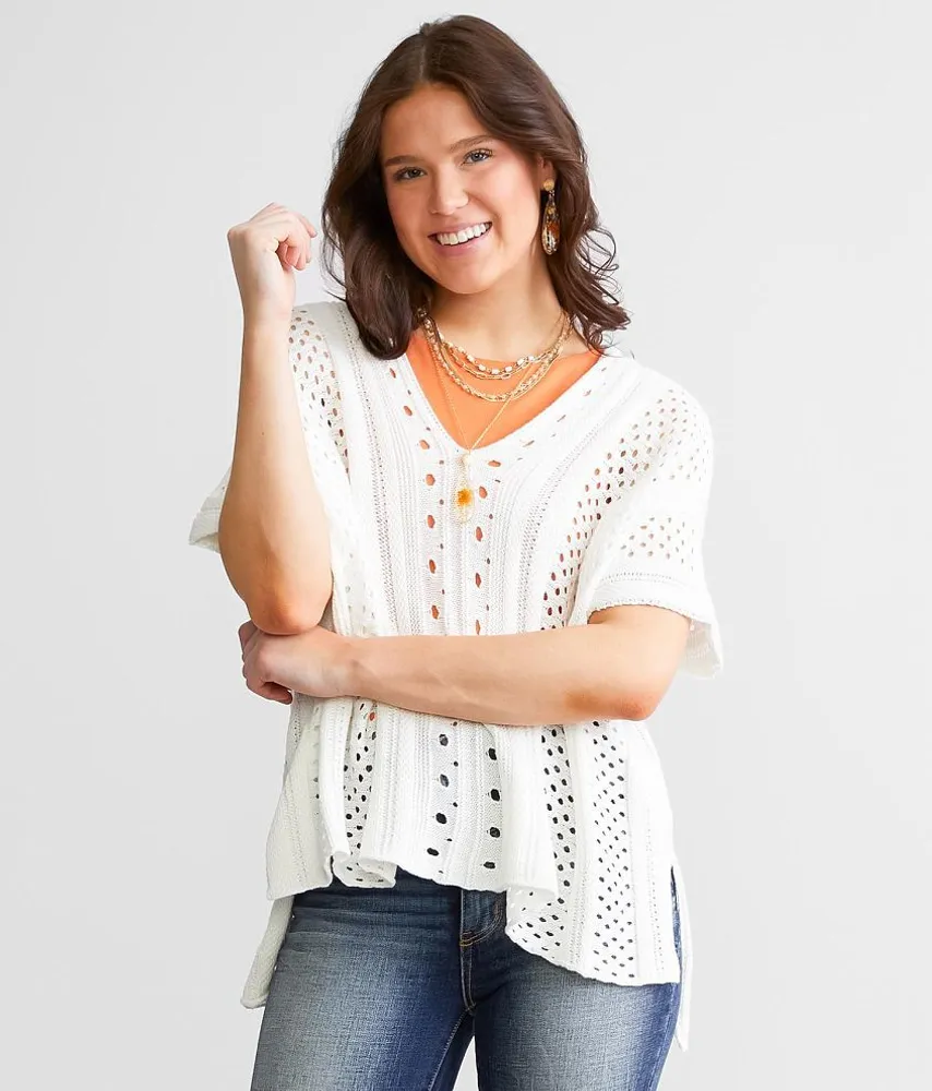 Pointelle Dolman Sweater