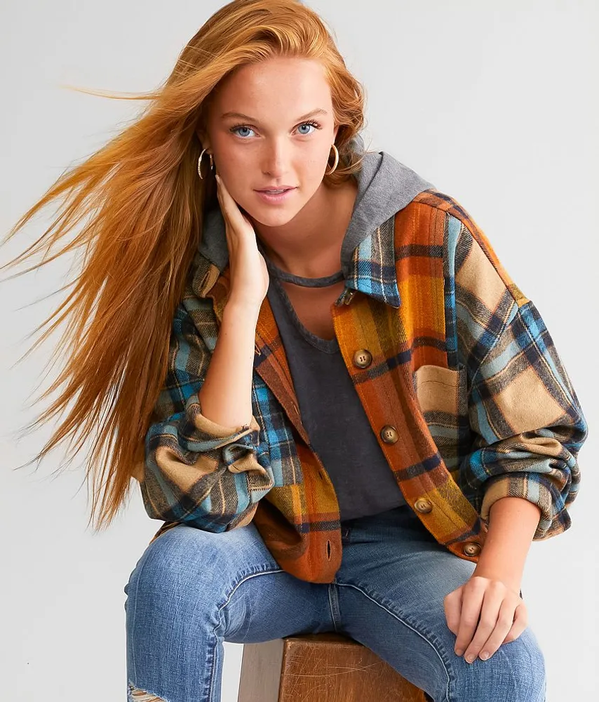 Flannel Hooded Shacket