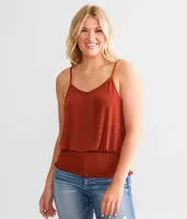 Daytrip Smocked Sheen Tank Top