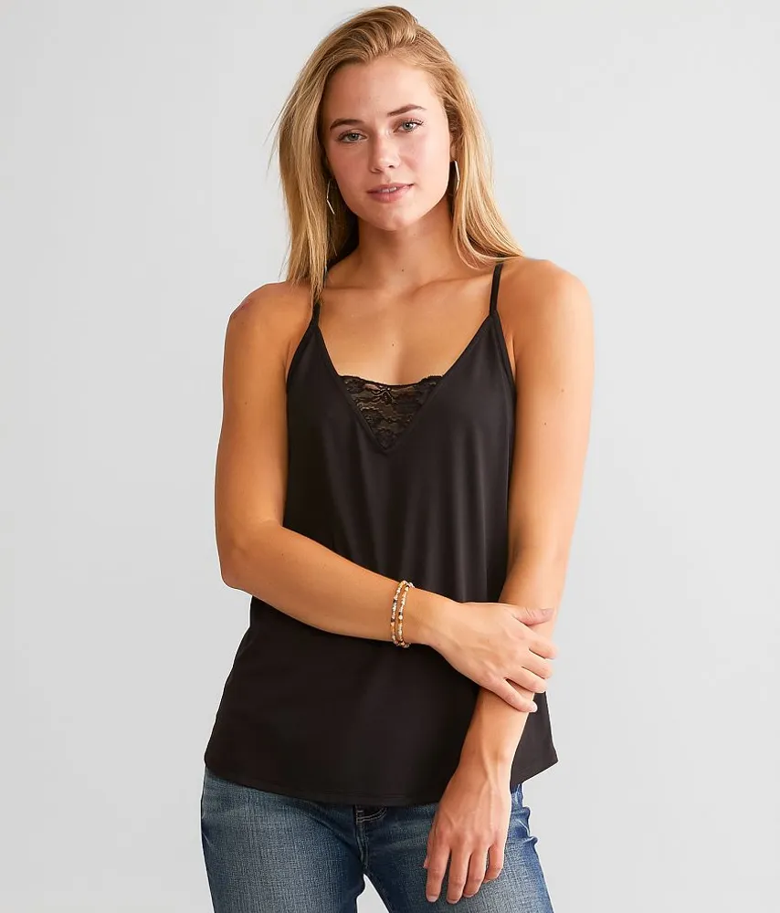 Floral Lace Inset Tank Top